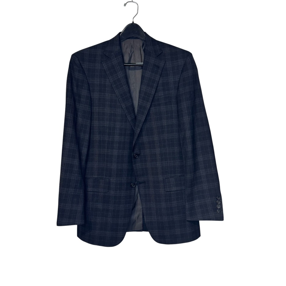Hart Schaffner Marx Mens Sport Coat 100% Wool Blazer Glen Plaid Single Vent 38R